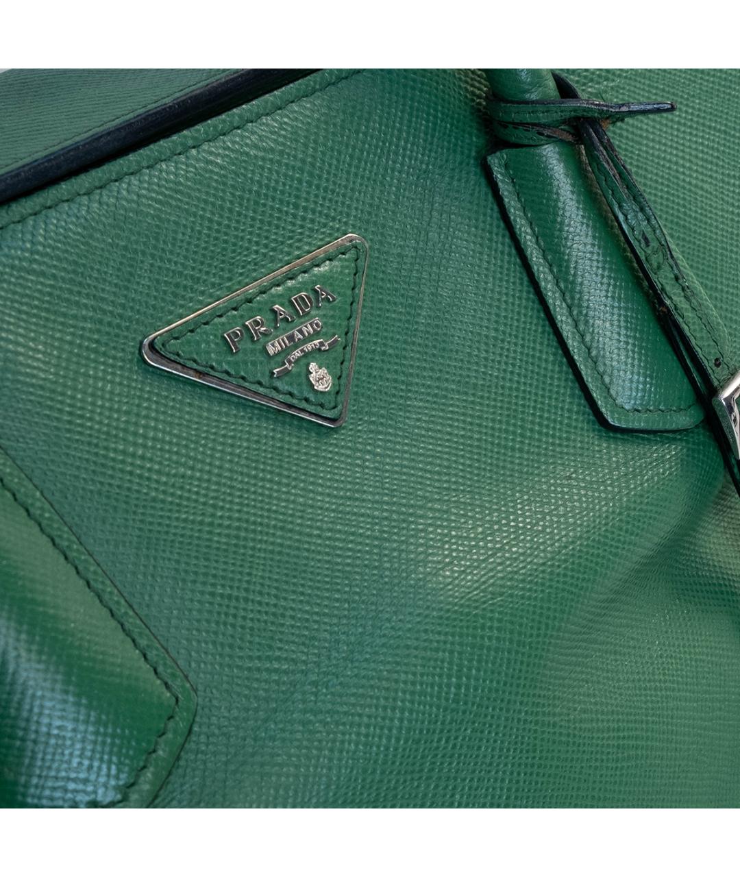 PRADA Зеленая кожаная сумка тоут, фото 4