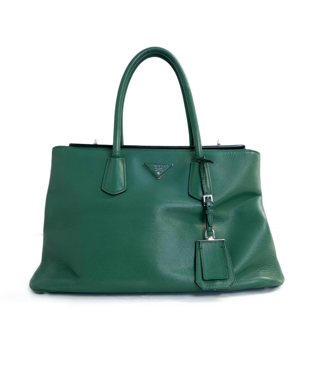 PRADA Зеленая кожаная сумка тоут, фото 9