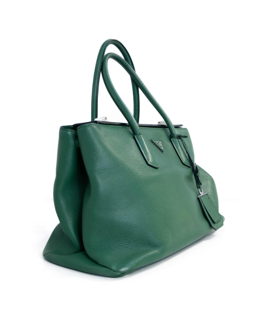 PRADA Зеленая кожаная сумка тоут, фото 2