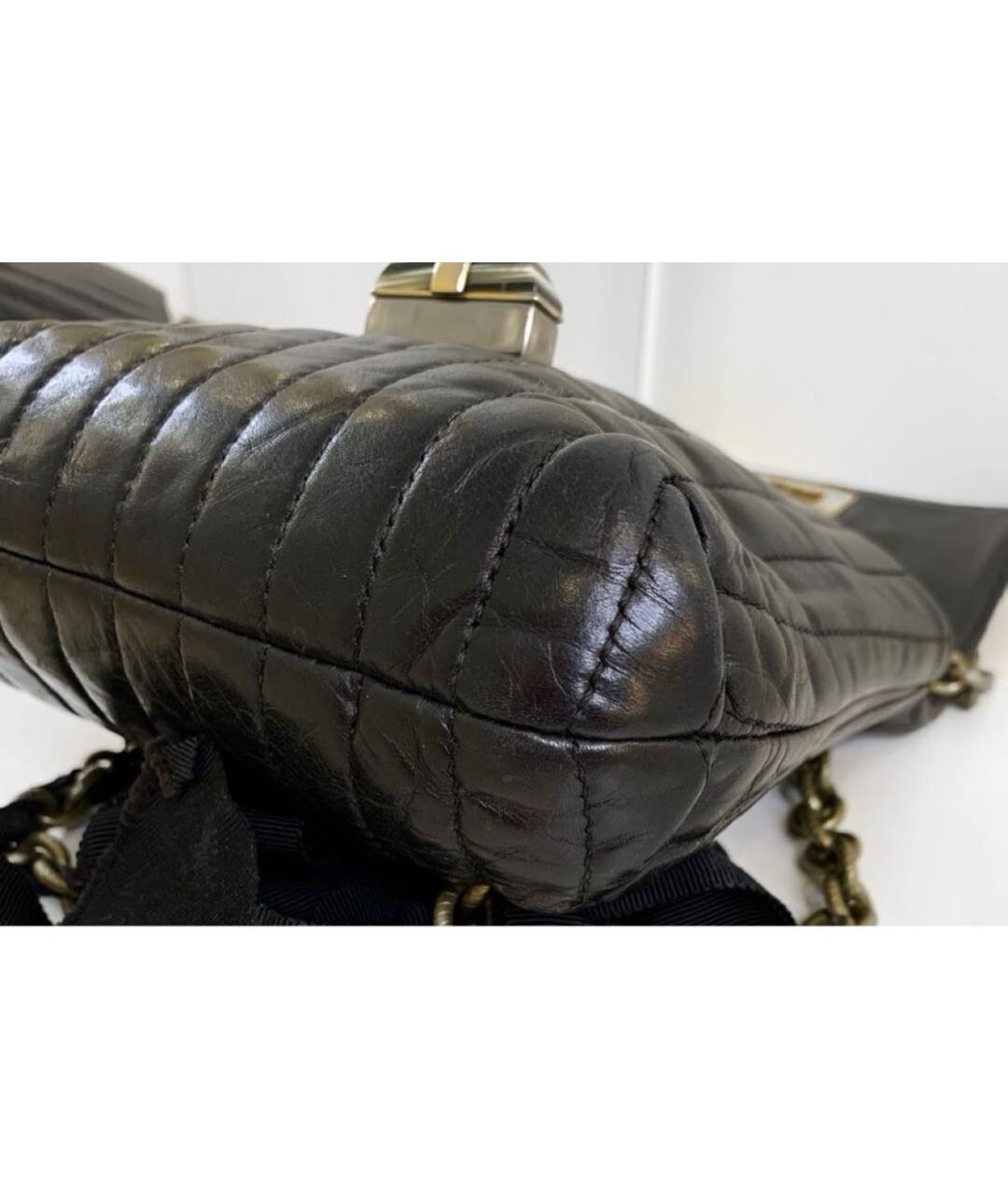 LANVIN Черная кожаная сумка через плечо, фото 3