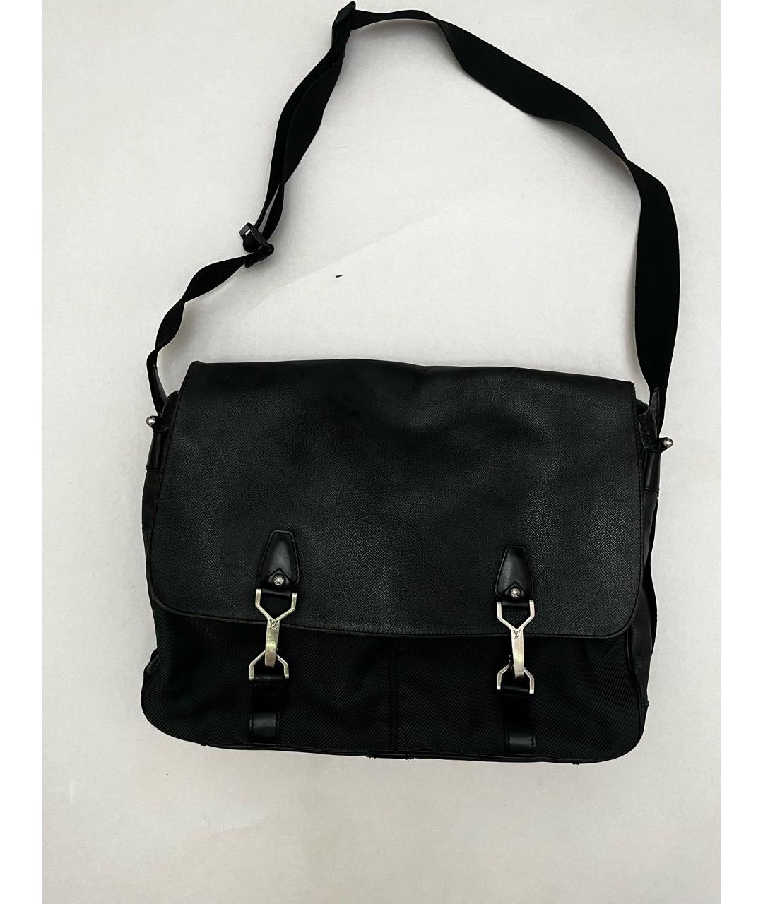 LOUIS VUITTON Черная кожаная сумка на плечо, фото 5