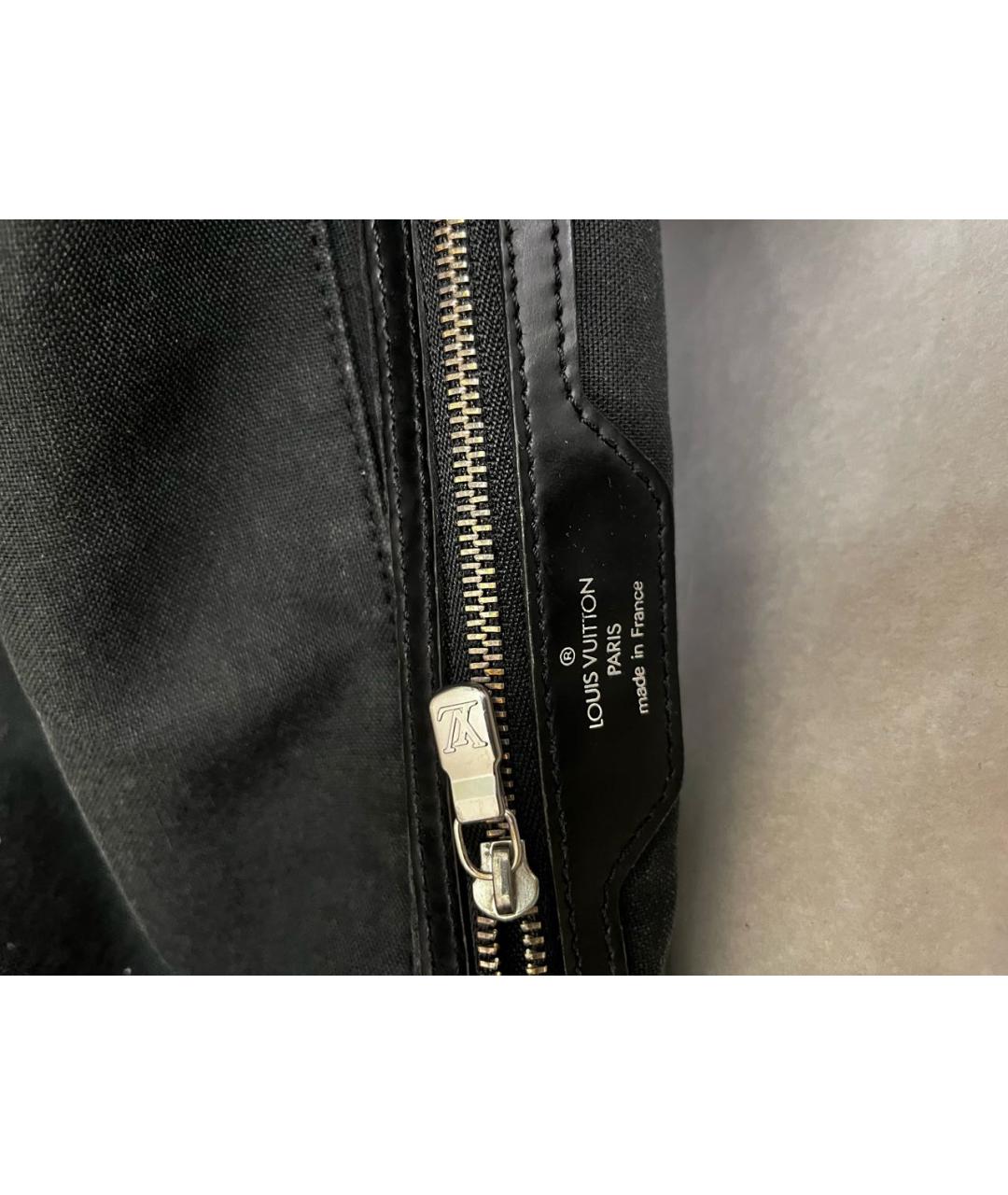 LOUIS VUITTON Черная кожаная сумка на плечо, фото 4