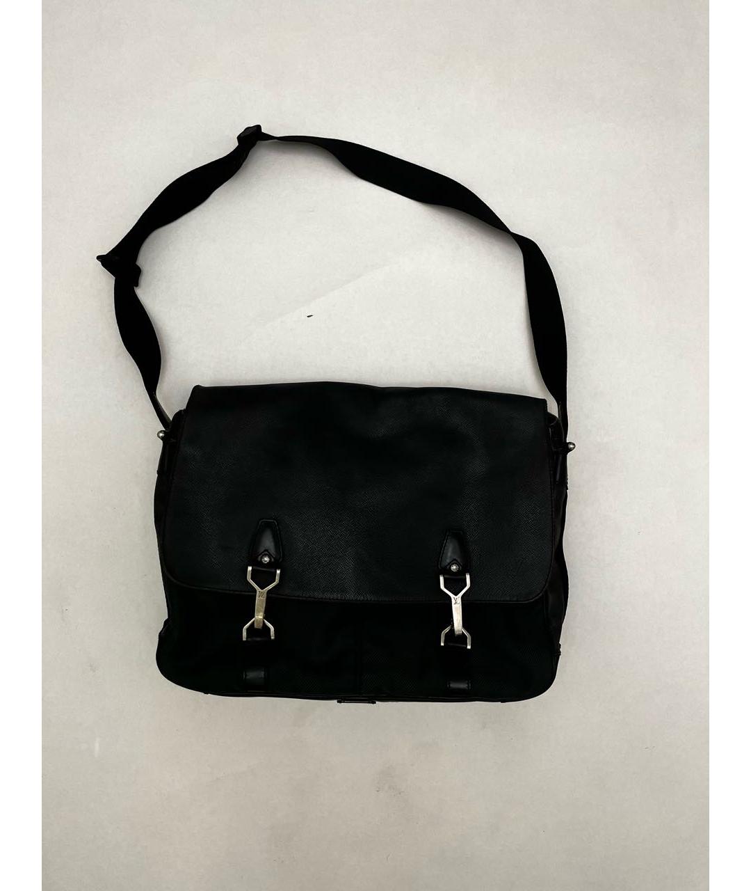 LOUIS VUITTON Черная кожаная сумка на плечо, фото 2