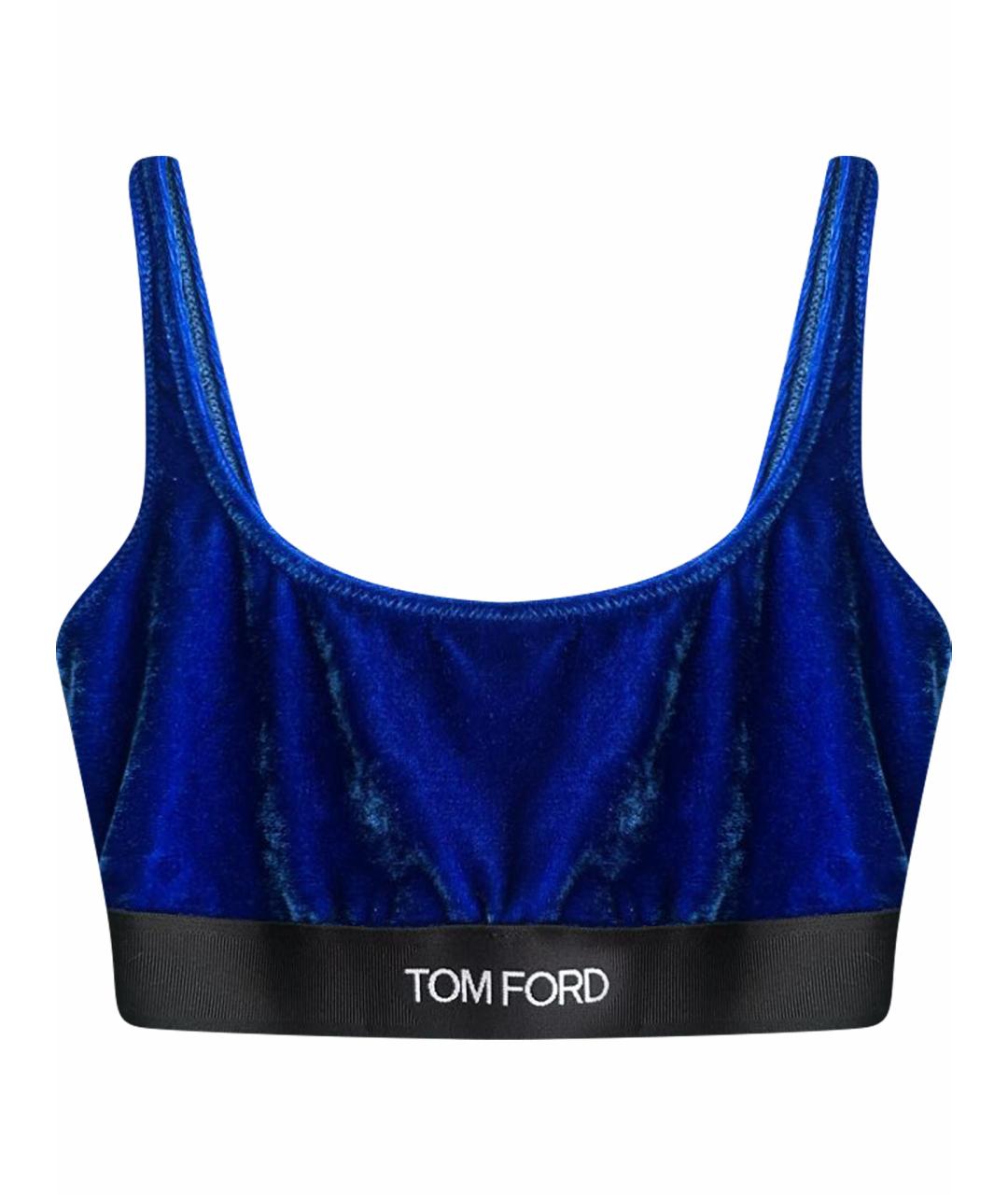 TOM FORD Синяя велюровая майка, фото 1
