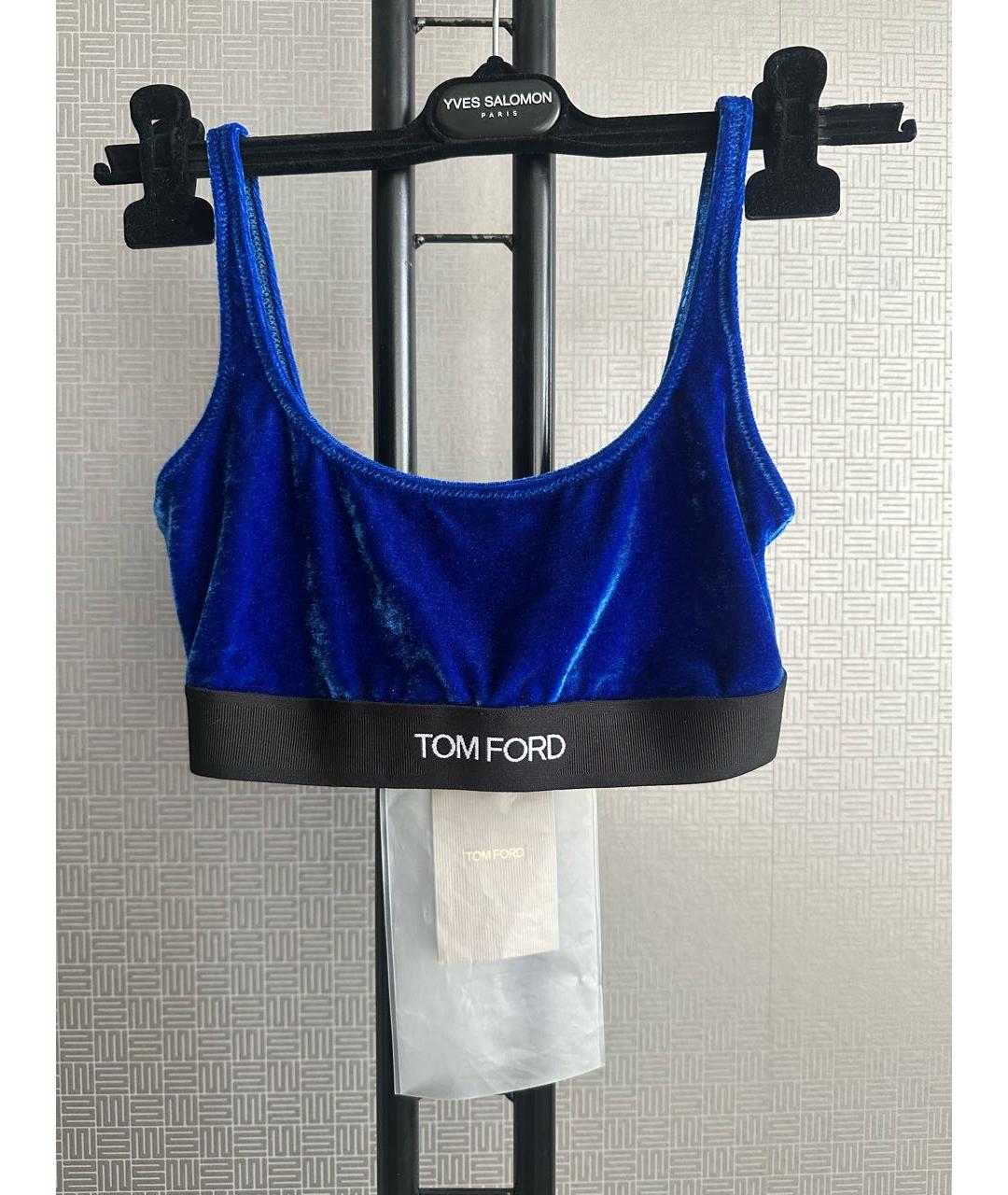 TOM FORD Синяя велюровая майка, фото 4
