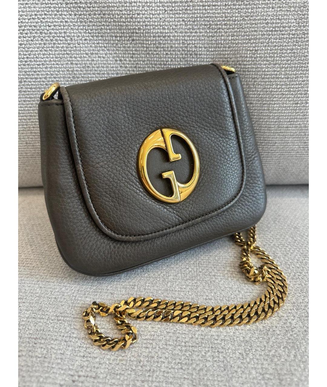 GUCCI Коричневая кожаная сумка через плечо, фото 2