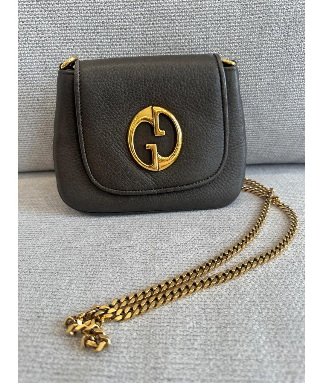 GUCCI Коричневая кожаная сумка через плечо, фото 5