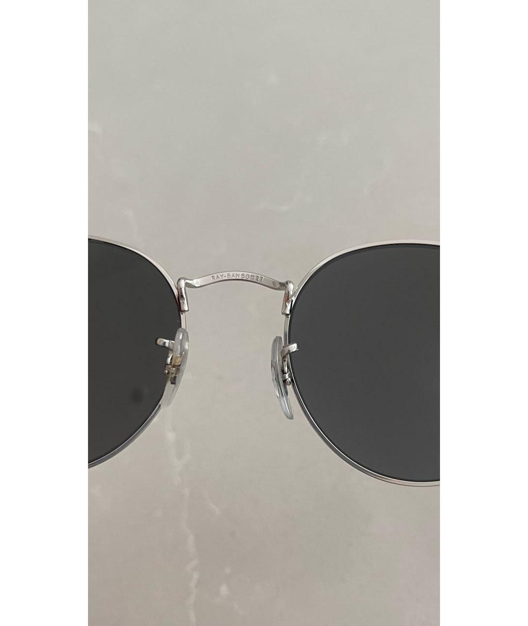RAY BAN Серебряные металлические солнцезащитные очки, фото 5