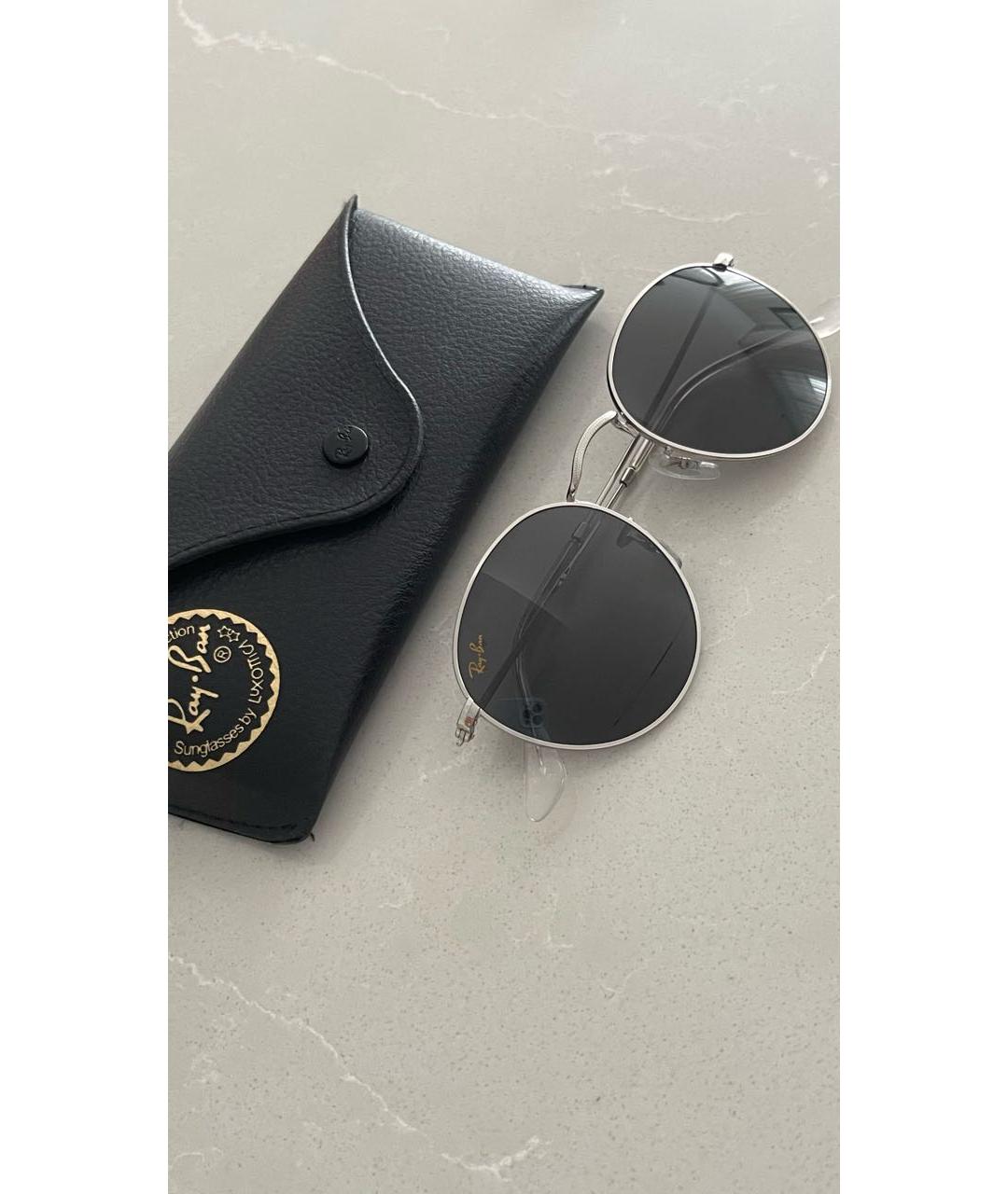 RAY BAN Серебряные металлические солнцезащитные очки, фото 4