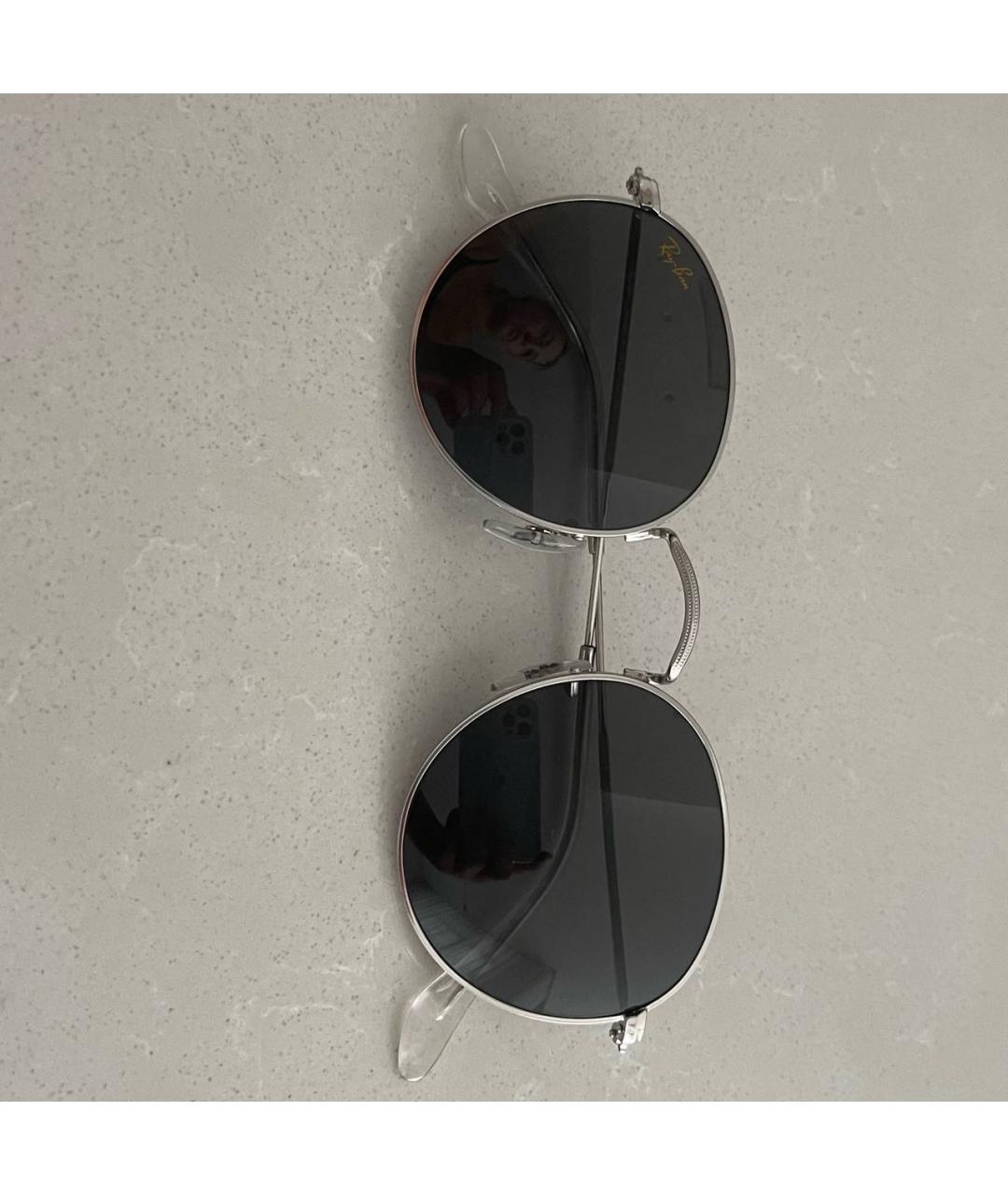 RAY BAN Серебряные металлические солнцезащитные очки, фото 7