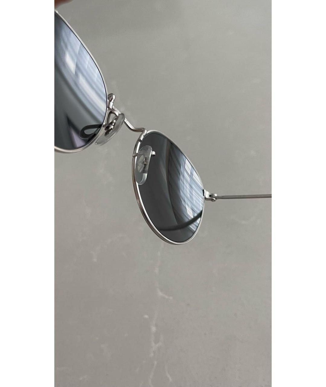 RAY BAN Серебряные металлические солнцезащитные очки, фото 6