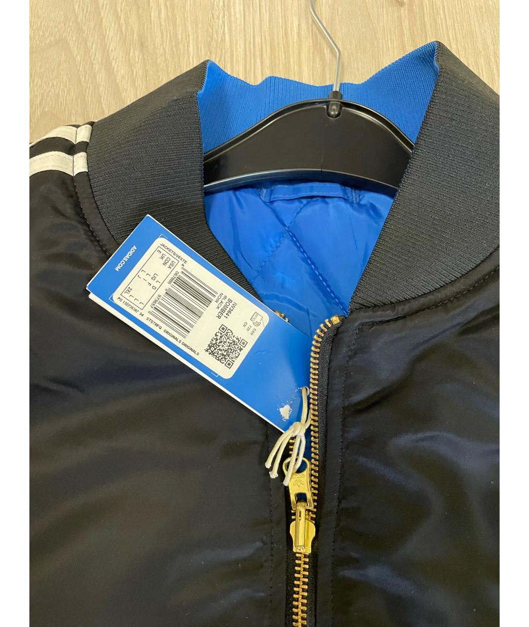 ADIDAS Черная полиэстеровая куртка, фото 3