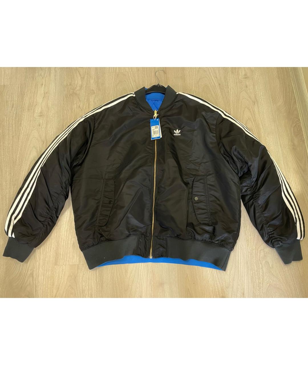 ADIDAS Черная полиэстеровая куртка, фото 9