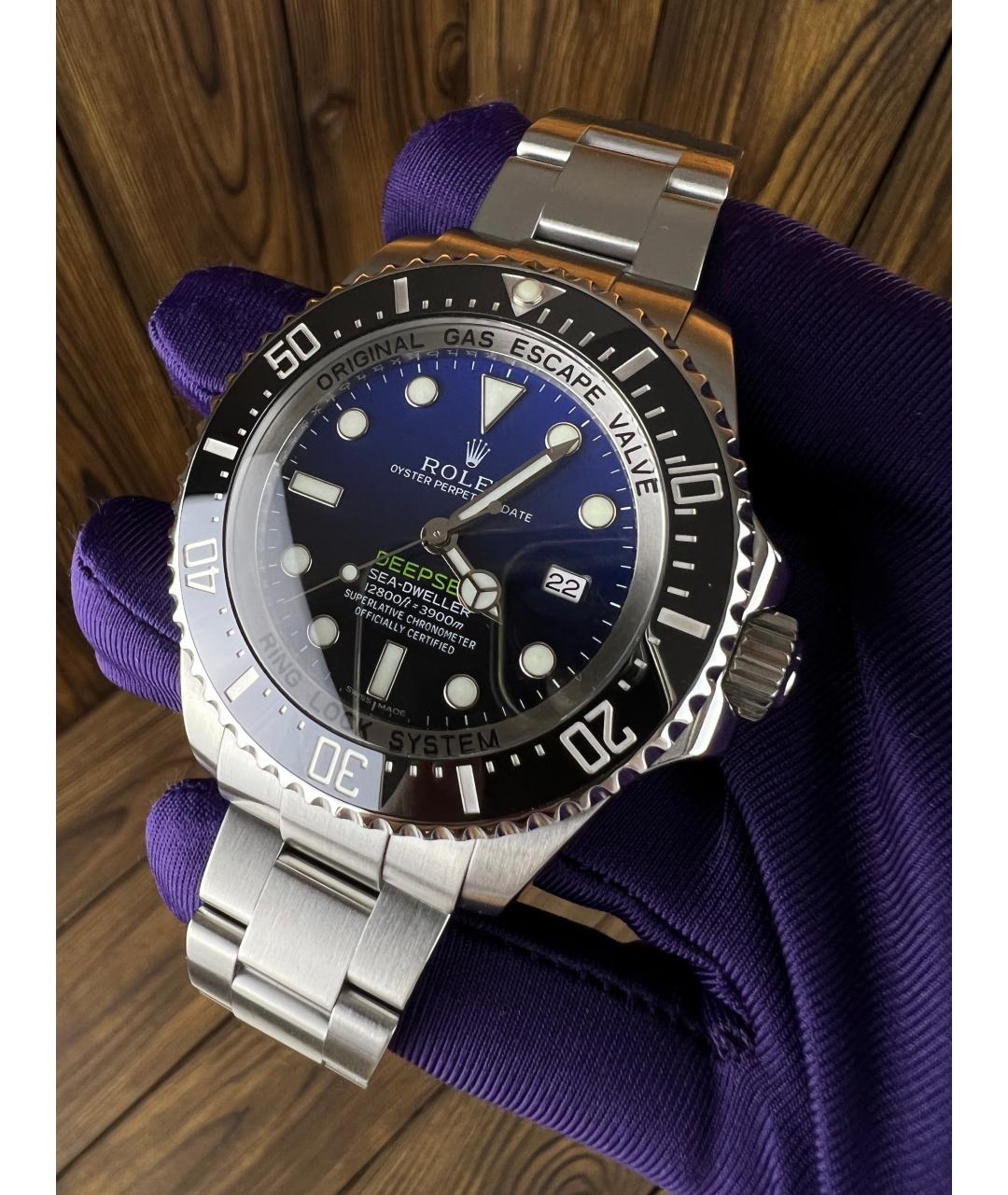 ROLEX Темно-синие часы, фото 3