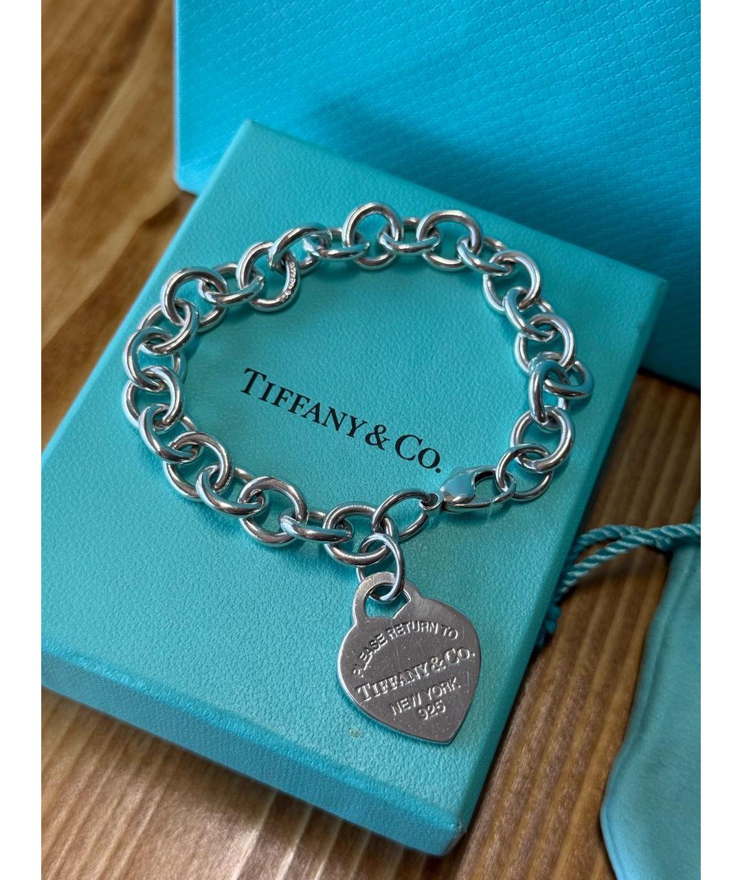 TIFFANY&CO Бирюзовый серебряный браслет, фото 5