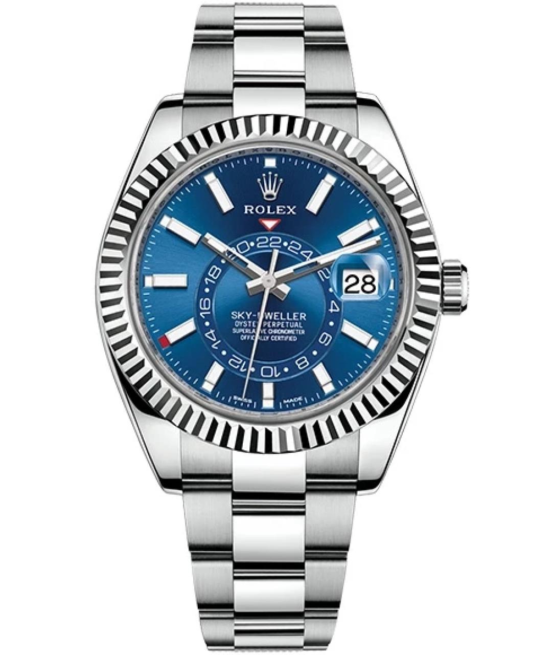 ROLEX Темно-синие часы из белого золота, фото 1