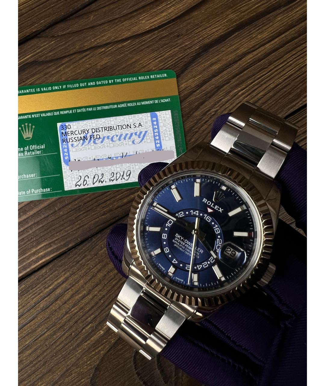 ROLEX Темно-синие часы из белого золота, фото 2