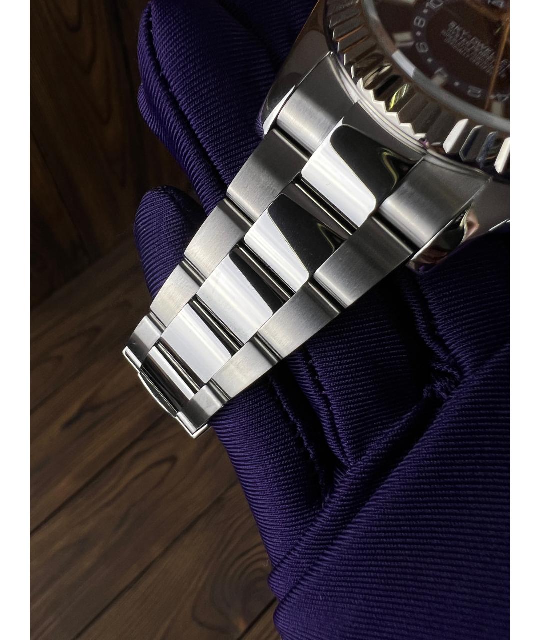 ROLEX Темно-синие часы из белого золота, фото 7