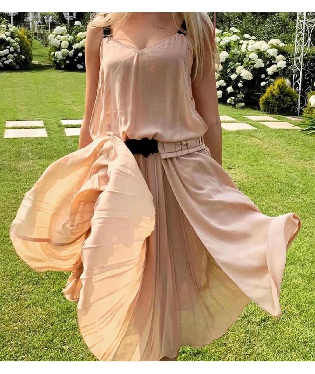 SEE BY CHLOE Бежевое шифоновое повседневное платье, фото 6