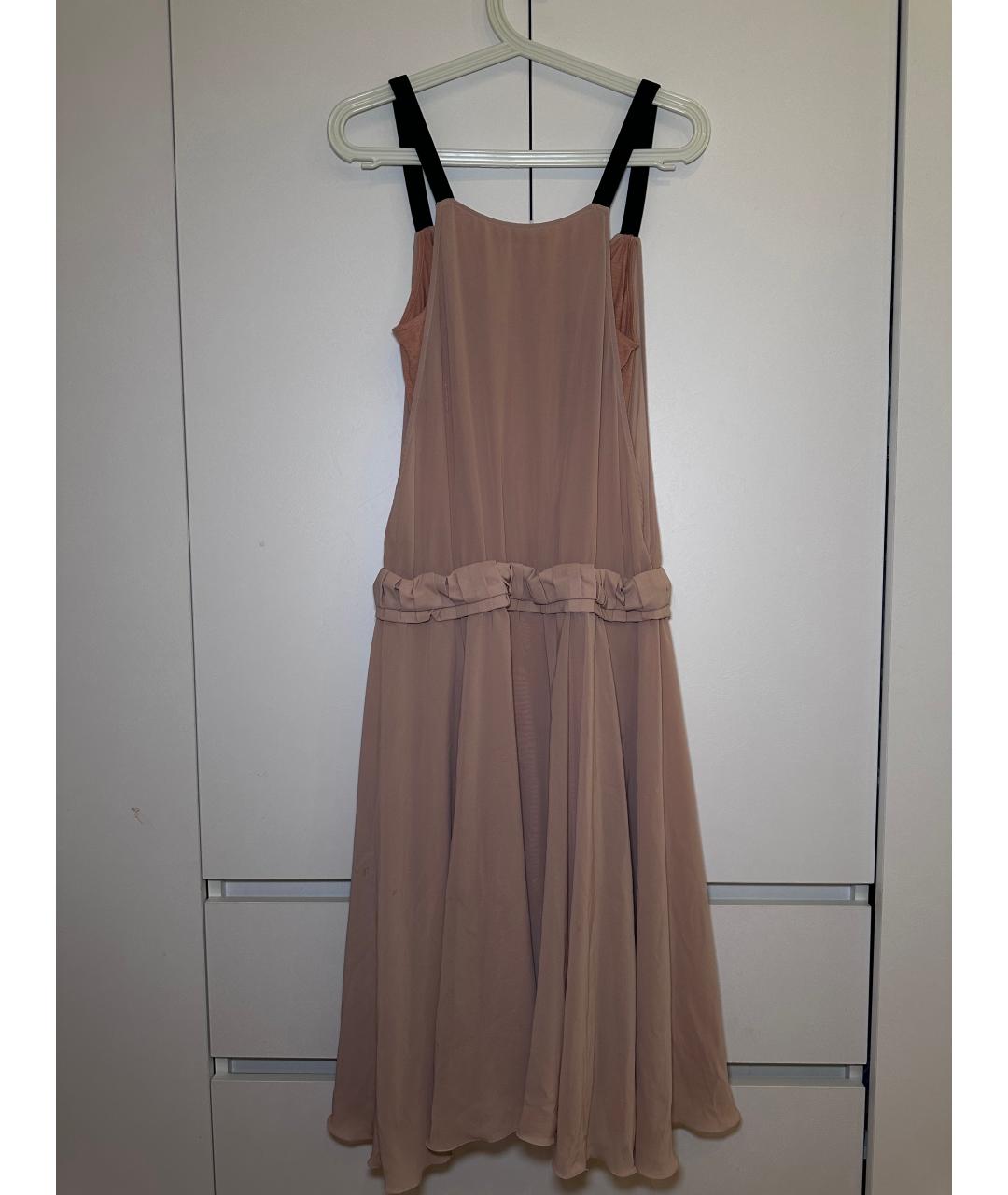 SEE BY CHLOE Бежевое шифоновое повседневное платье, фото 4