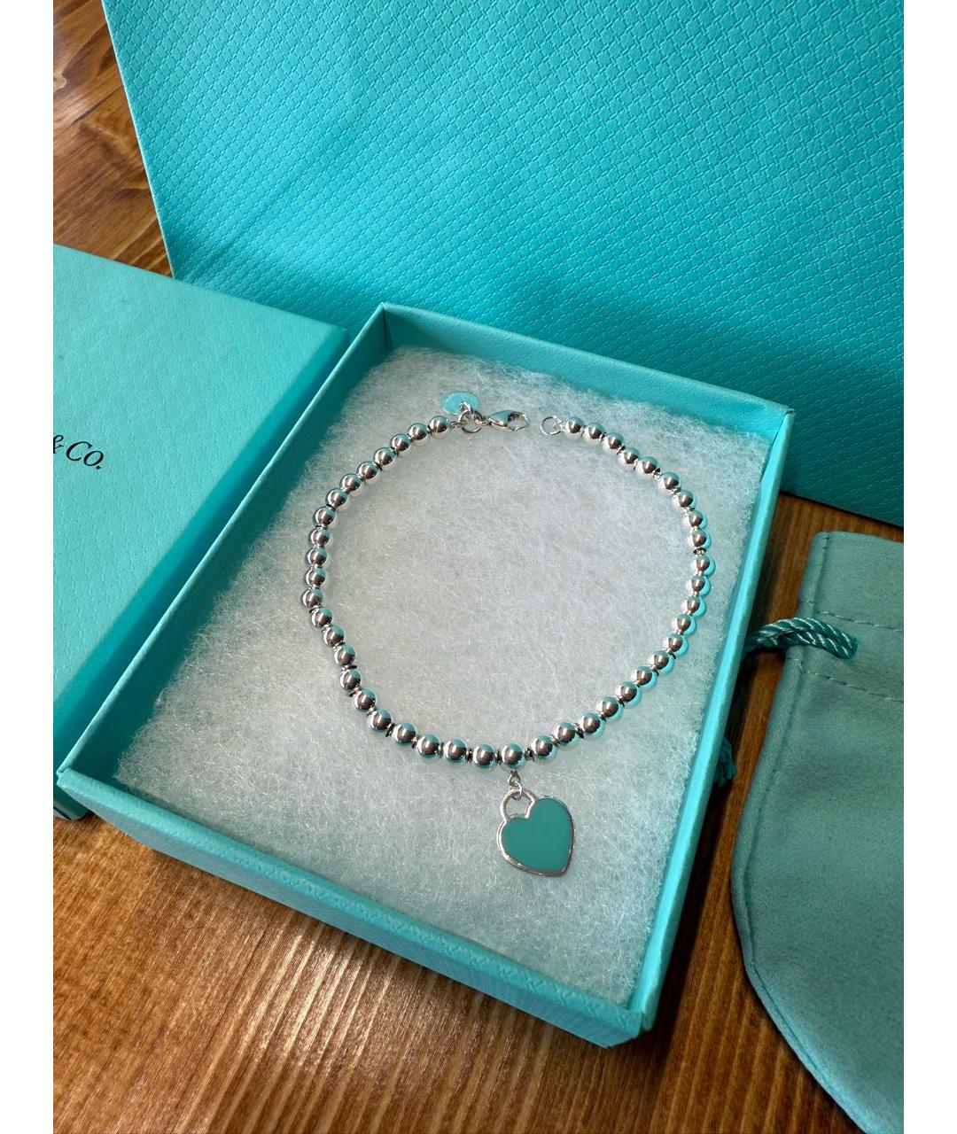 TIFFANY&CO Бирюзовый серебряный браслет, фото 3