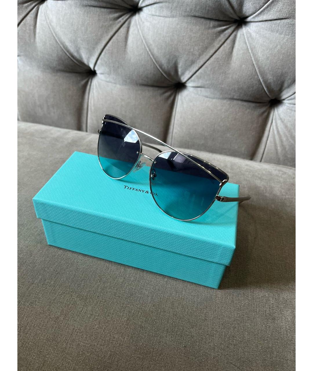 TIFFANY&CO Голубые металлические солнцезащитные очки, фото 5