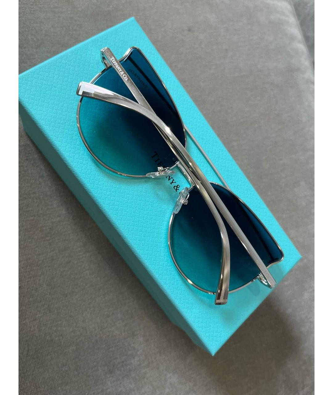TIFFANY&CO Голубые металлические солнцезащитные очки, фото 4