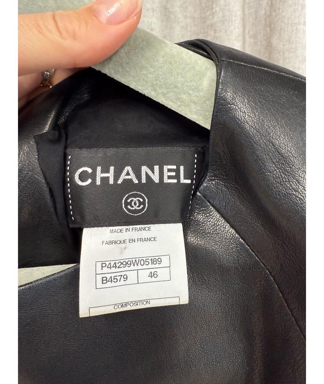 CHANEL Черное кожаное повседневное платье, фото 5