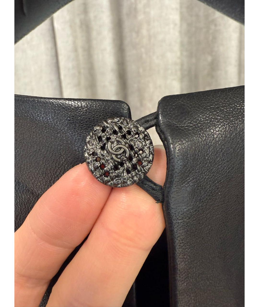 CHANEL Черное кожаное повседневное платье, фото 6