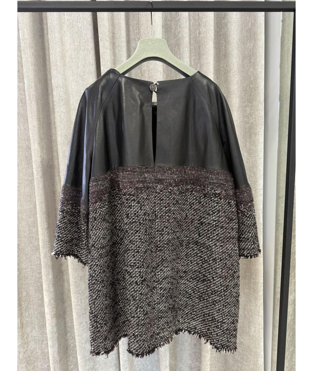 CHANEL Черное кожаное повседневное платье, фото 2