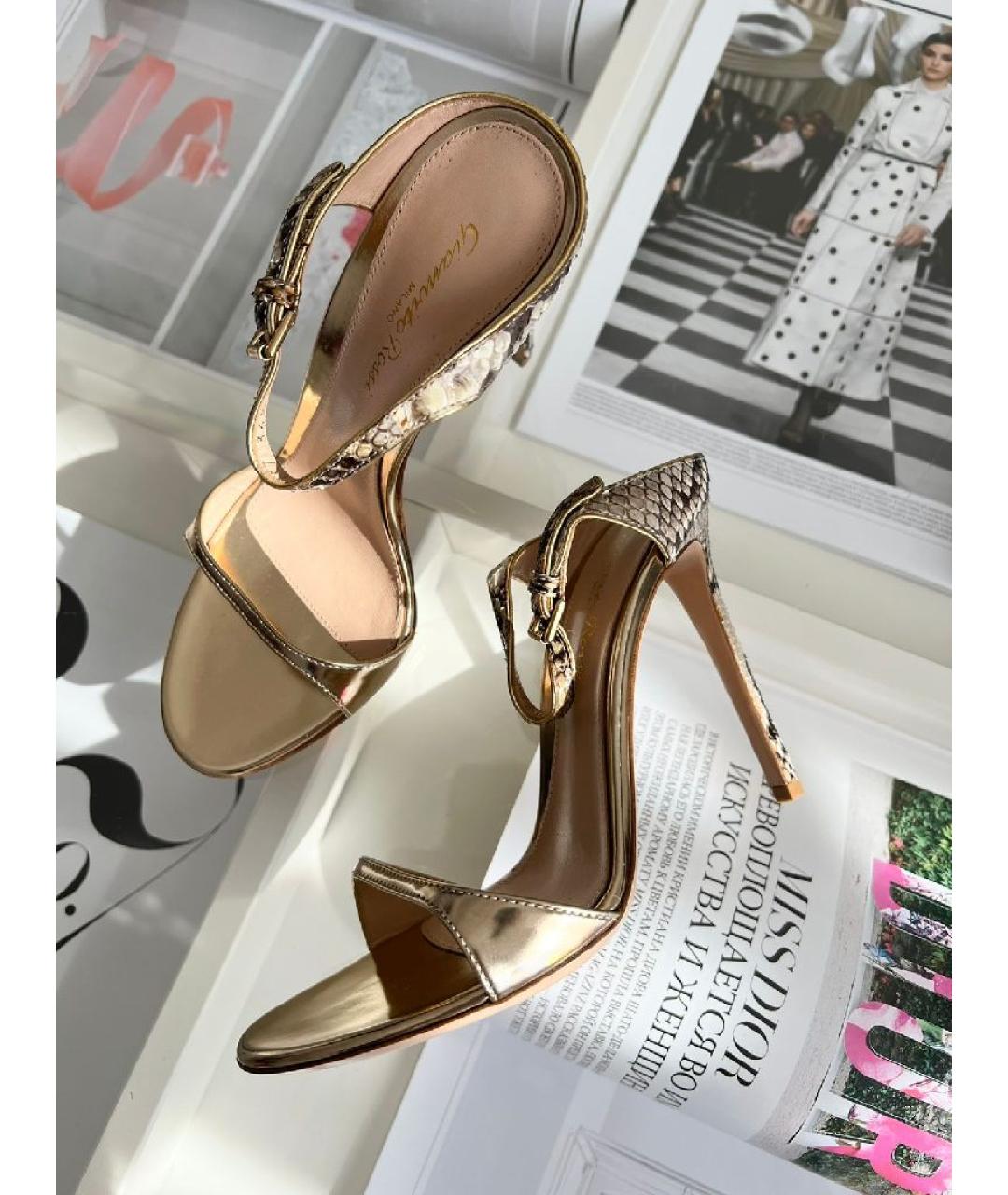GIANVITO ROSSI Желтые кожаные туфли, фото 7