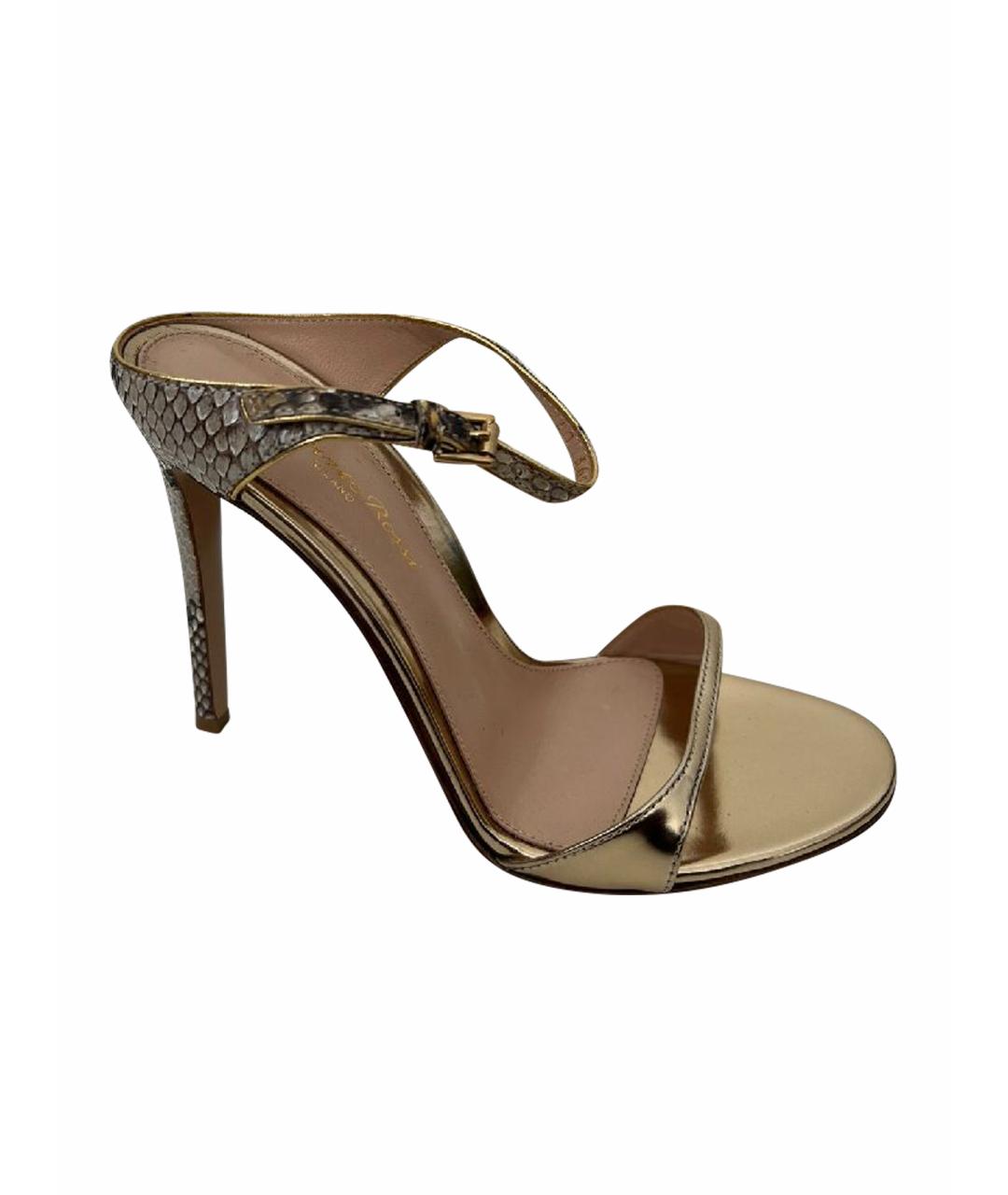 GIANVITO ROSSI Желтые кожаные туфли, фото 1