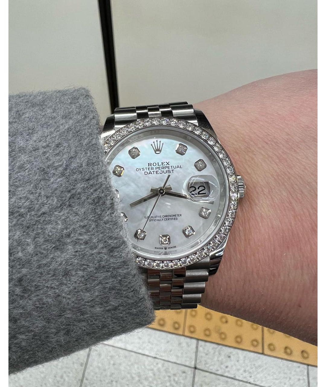 ROLEX Белые часы из белого золота, фото 5