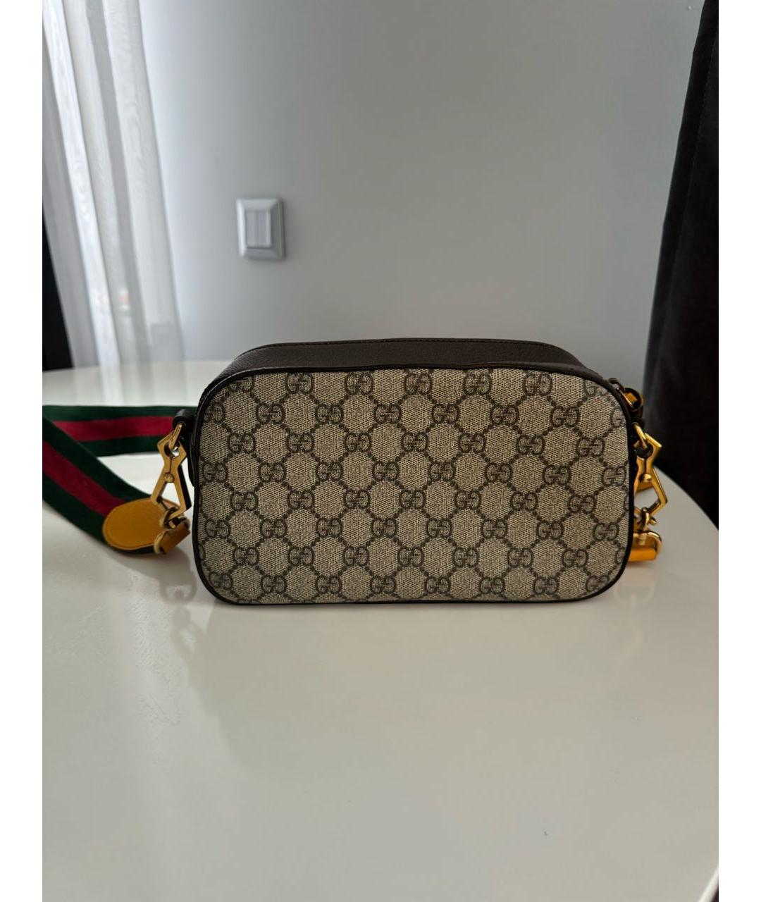 GUCCI Коричневая кожаная сумка через плечо, фото 3