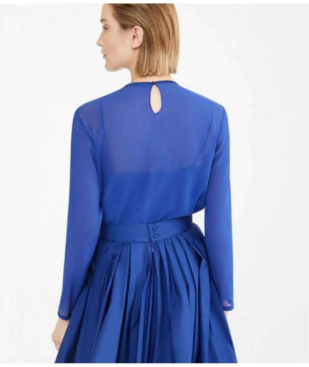 MAX MARA Синяя шелковая блузы, фото 2