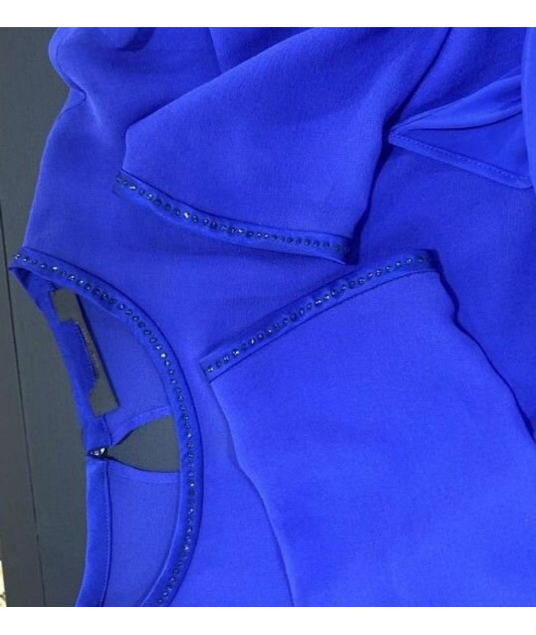 MAX MARA Синяя шелковая блузы, фото 4