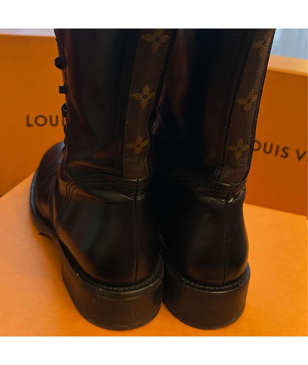 LOUIS VUITTON Черные кожаные ботинки, фото 6