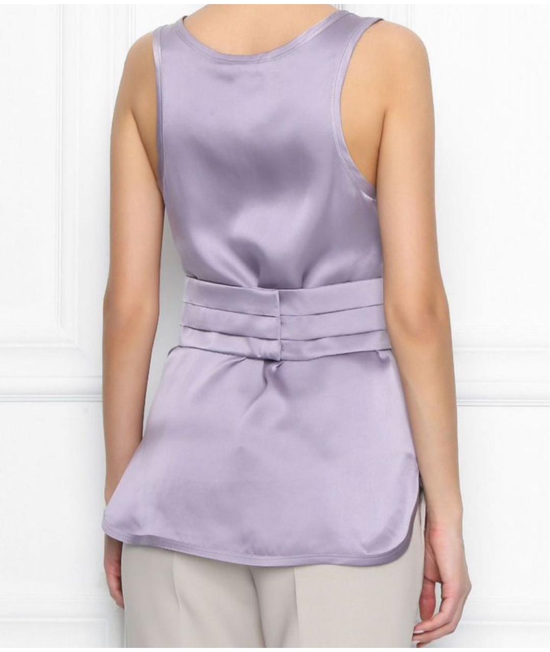 MAX MARA Фиолетовая шелковая блузы, фото 2