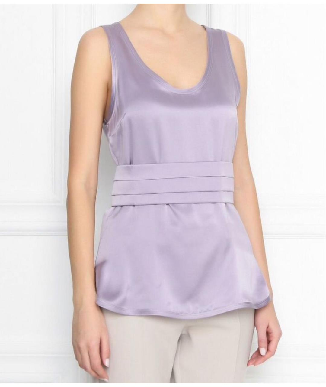 MAX MARA Фиолетовая шелковая блузы, фото 4