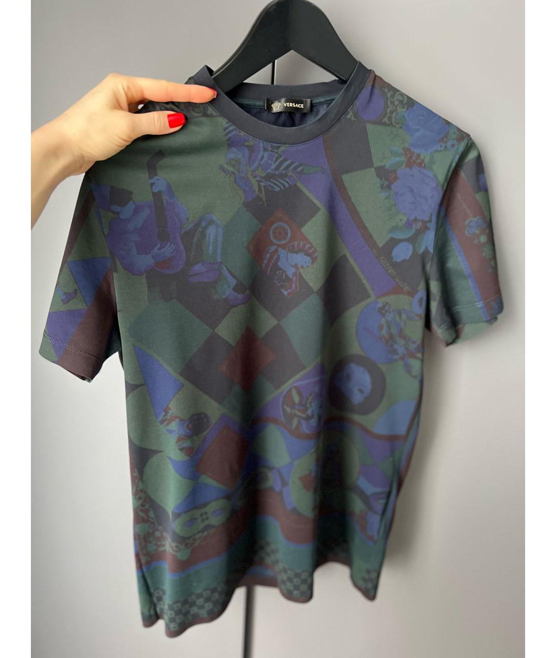 VERSACE Мульти хлопковая футболка, фото 5