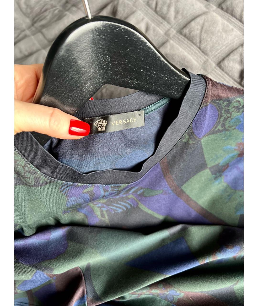 VERSACE Мульти хлопковая футболка, фото 4