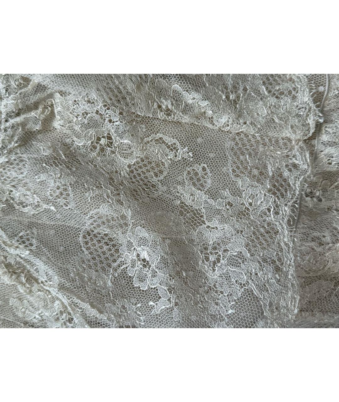 VALENTINO Бежевая кружевная юбка мини, фото 8