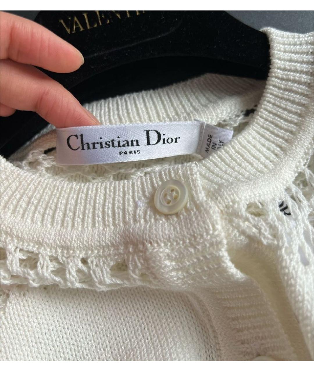 CHRISTIAN DIOR Белый хлопковый джемпер / свитер, фото 3