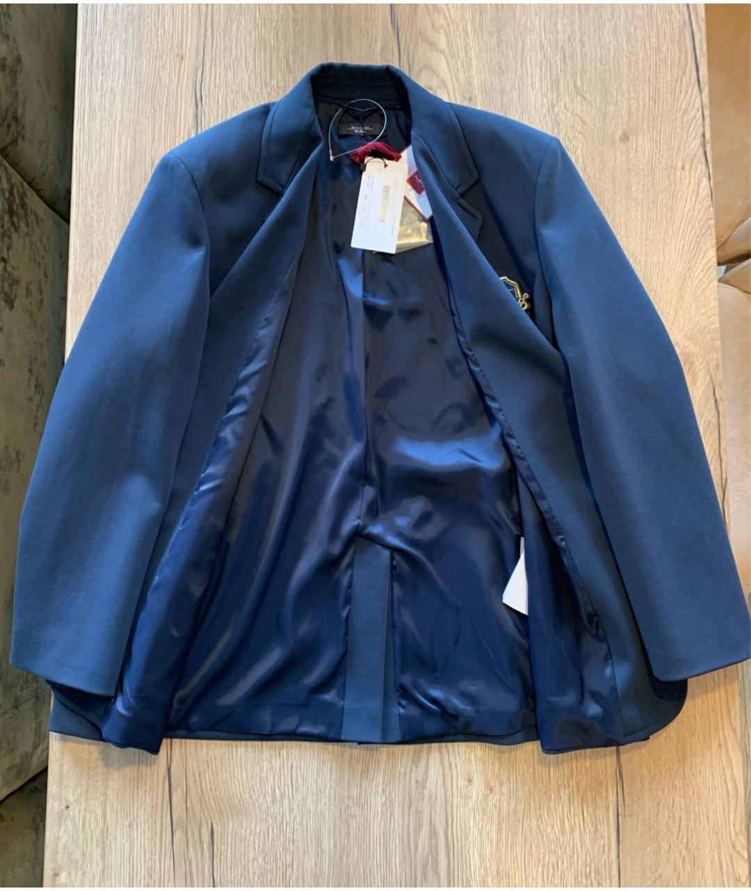 WEEKEND MAX MARA Темно-синий хлопковый костюм с брюками, фото 4