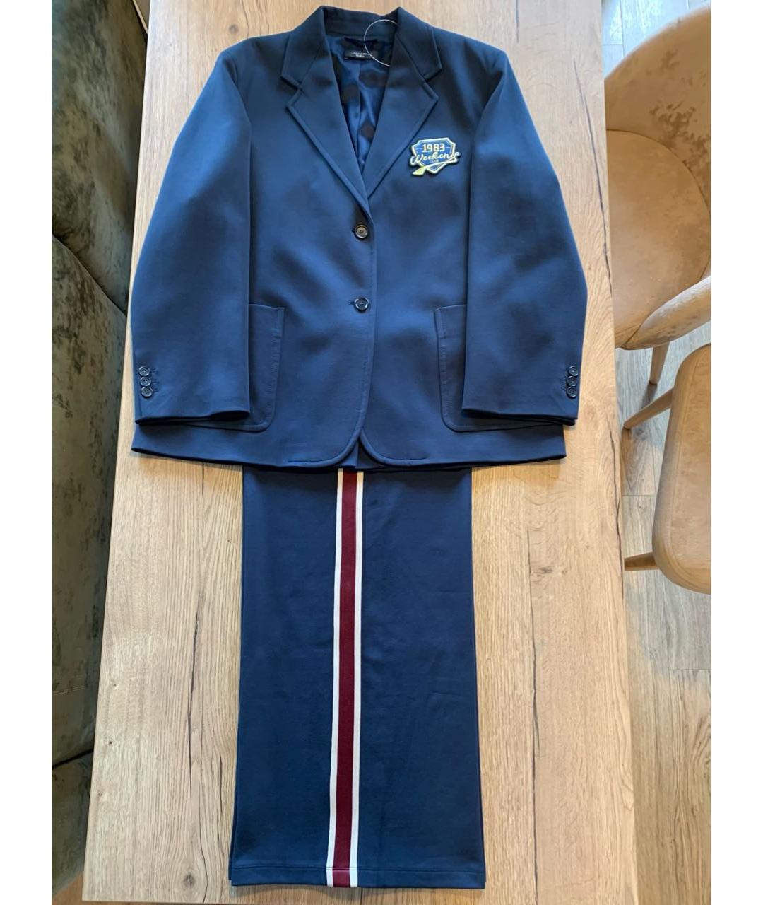 WEEKEND MAX MARA Темно-синий хлопковый костюм с брюками, фото 9