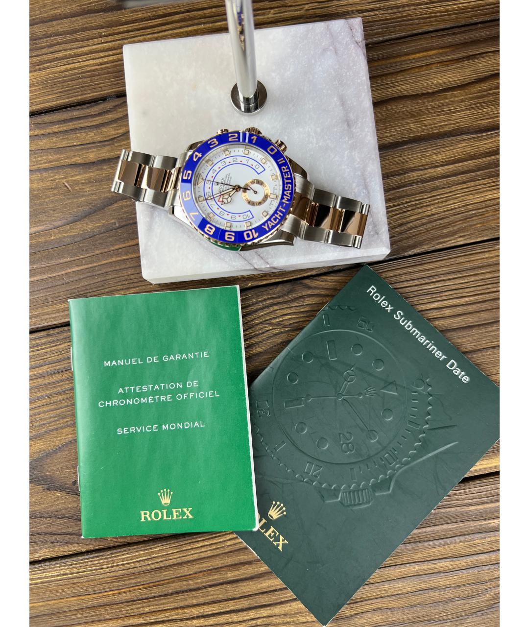 ROLEX Синие часы из розового золота, фото 2