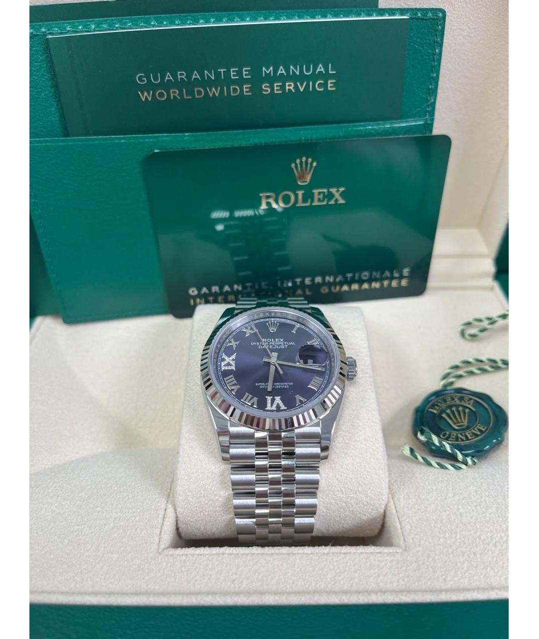 ROLEX Фиолетовые часы из белого золота, фото 2