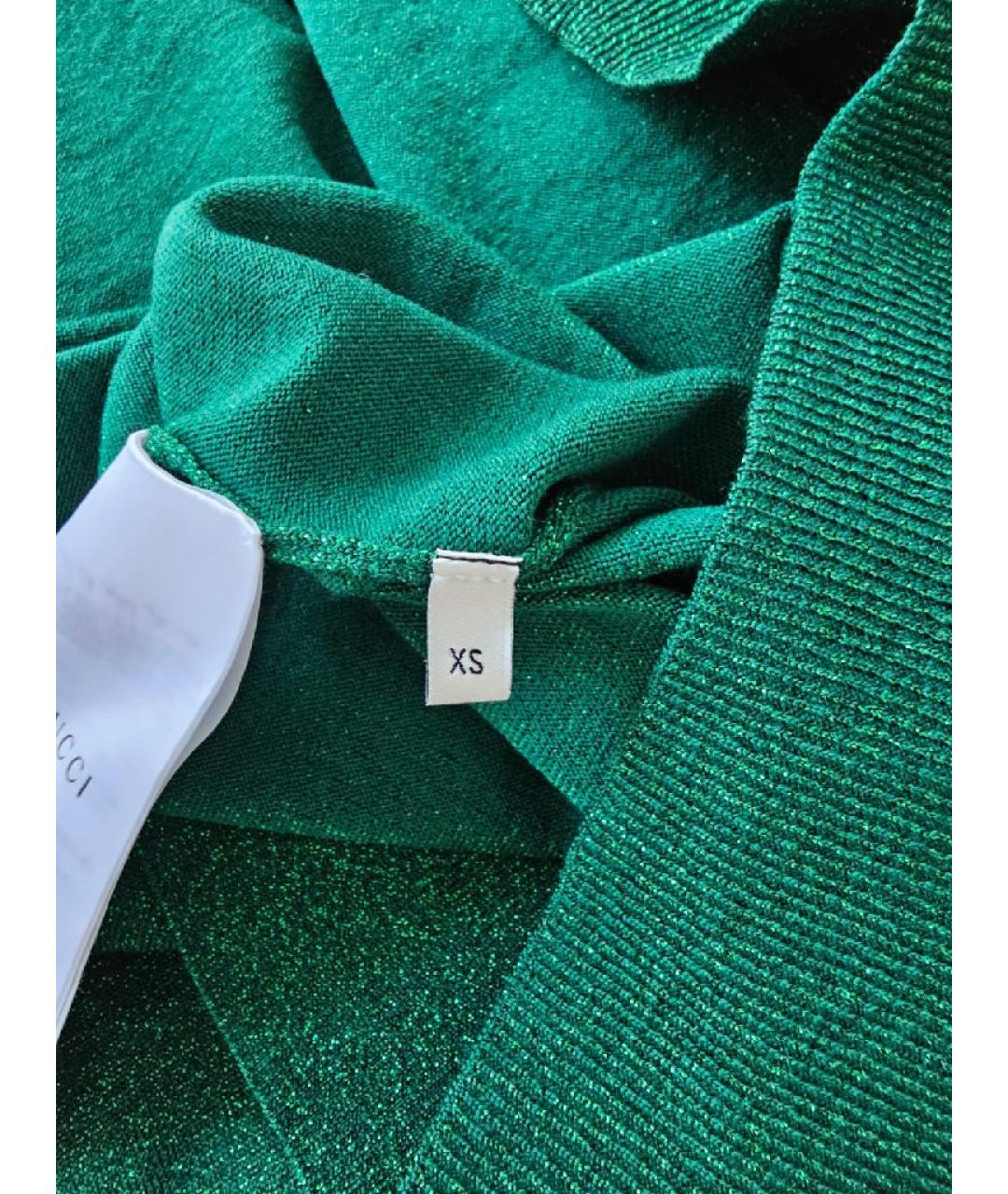 GUCCI Зеленая шерстяная футболка, фото 4