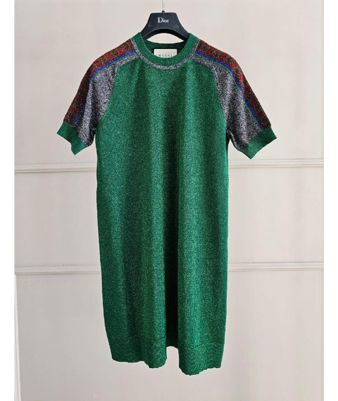 GUCCI Зеленая шерстяная футболка, фото 10