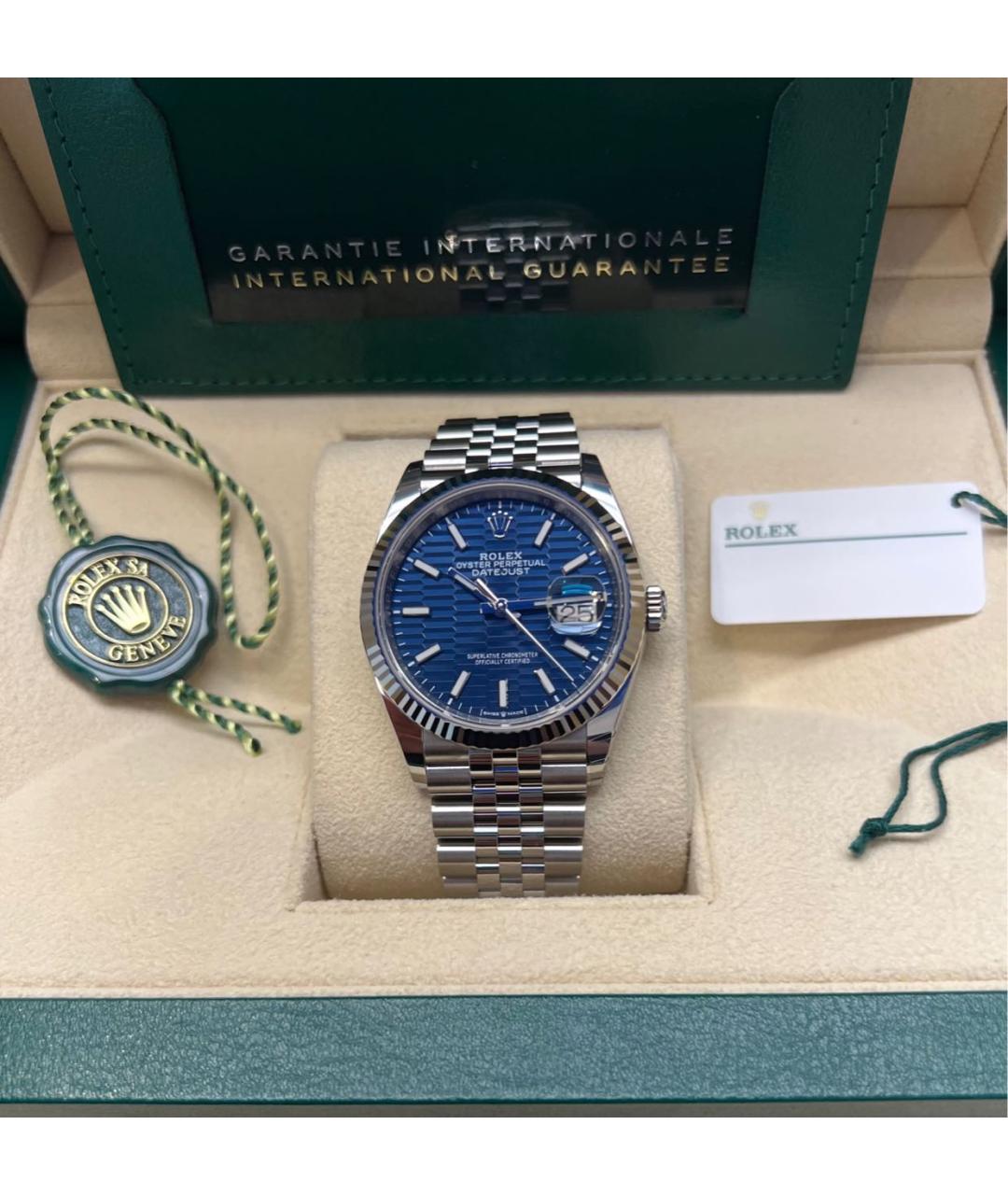 ROLEX Темно-синие часы из белого золота, фото 2